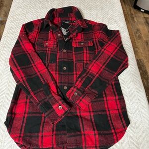 Decibel M Red and Black Plaid Button-Up Shirt
